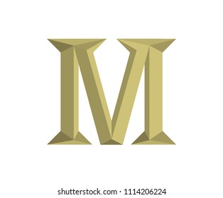 roman numerical number 1000 type one thousand in alphabet letter logo mark iconic design illustration for calender number or any count in badge military metal emblem with gold or copper color