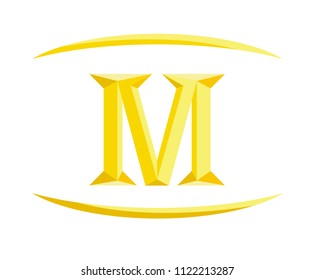roman numerical number 1000 type one thousand in alphabet letter logo mark iconic design illustration for calender number or any count in badge military metal emblem with gold color