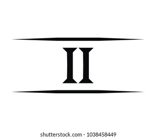 roman numerical number 2 type two in alphabet letter logo mark iconic design illustration for calender number or any count