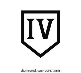 roman numerical number 4 type four in alphabet letter logo mark iconic design illustration for calender number or any count in badge military emblem