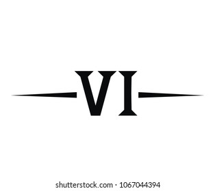 roman numerical number 6 type six in alphabet letter logo mark iconic design illustration for calender number or any count