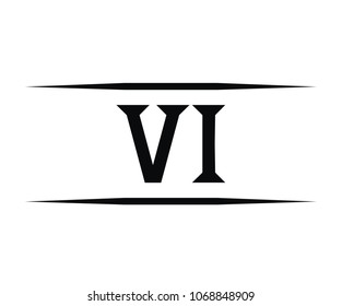roman numerical number 6 type six in alphabet letter logo mark iconic design illustration for calender number or any count