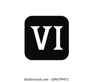 roman numerical number 6 type six in alphabet letter logo mark iconic design illustration for calender number or any count in square box