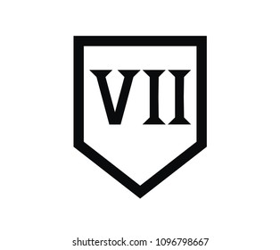 roman numerical number 7 type seven in alphabet letter logo mark iconic design illustration for calender number or any count in badge military emblem