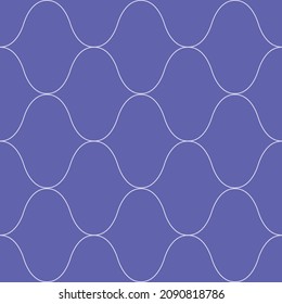 Roman Ogee Abstract Vector Seamless Pattern Background With Retro Shapes Net Texture. Periwinkle Purple Violet Geometric Backdrop. Duotone Chicken Wire Style Repeat Print For Wellness Packaging