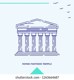 ROMAN PANTHEON TEEMPLE skyline vector illustration