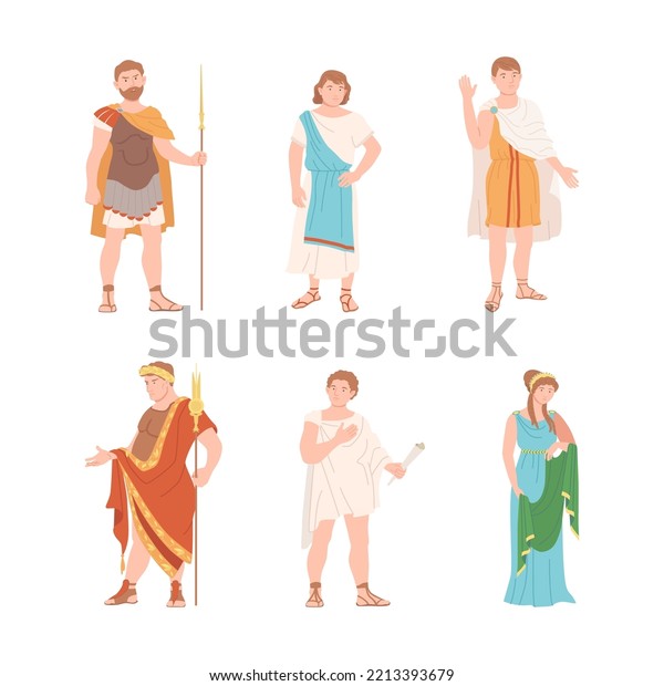 Roman People Characters Cultural Ethnicity Classical Stock Vector ...