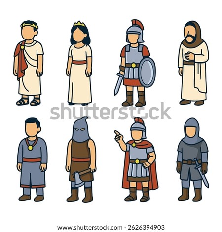 Roman People in Traditional Characters, Roman gladiator cartoon