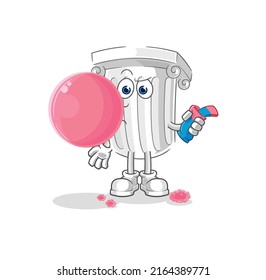 el vector de chicle de la columna romana. personaje de caricatura