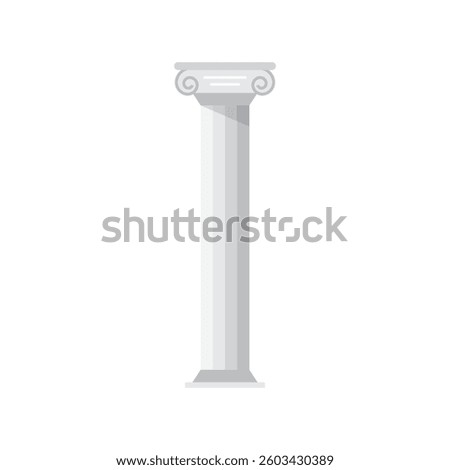 Roman pillar icon. Flat illustration of roman column