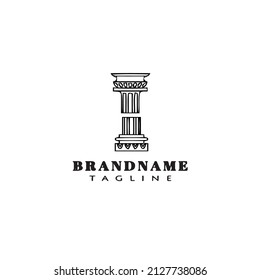 roman pillar logo cartoon icon design template black modern isolated vector flat