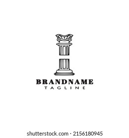 roman pillar logo cartoon icon design template simple modern isolated vector illustration