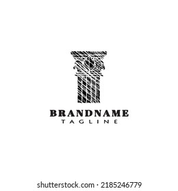 roman pillar logo cartoon icon design template black modern isolated vector