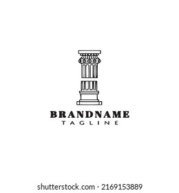 roman pillar logo concept icon design template black modern isolated vector illustration