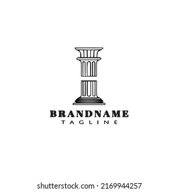 roman pillar logo simple icon design template black modern isolated vector illustration