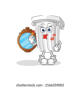 the roman pillar make up mascot. cartoon vector