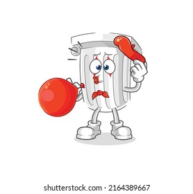 the roman pillar pantomime blowing balloon. cartoon mascot vector