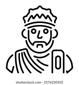 Roman politician character icon in line style 