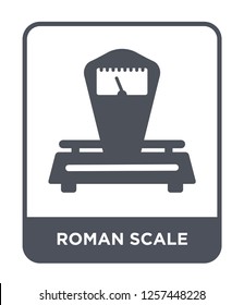 roman scale icon vector on white background, roman scale trendy filled icons from Measurement collection, roman scale simple element illustration