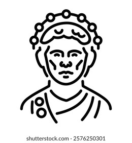 Roman senator icon in line style 