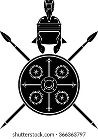Roman Shield, Helm and Spear
