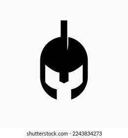 Roman Soldier Helmet Icon. Warrior, Knight Symbol.
