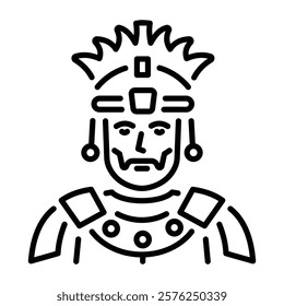 Roman soldier icon in linear style 