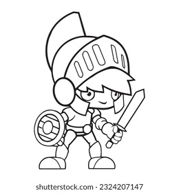 Roman Soldier line art design