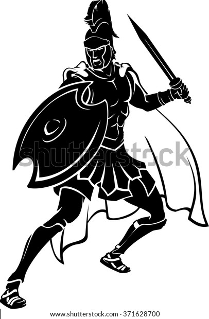 Roman Soldier Stance Stock Vector (Royalty Free) 371628700