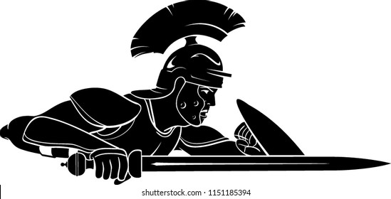 Roman Soldier Sword Attack, Side View