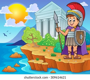 Imagen de tema 2 del soldado romano - ilustración vectorial eps10.