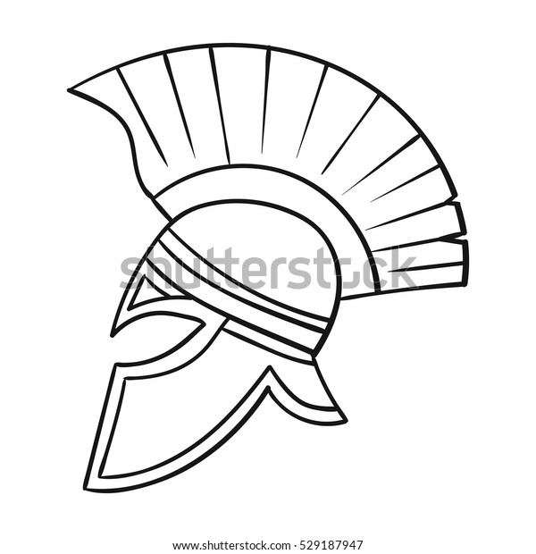 Roman Soldiers Helmet Icon Outline Style 库存矢量图（免版税）529187947