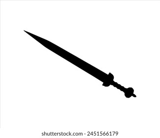 Roman sword silhouette vector illustration on white background