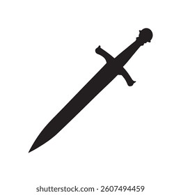 Roman sword silhouette vector illustration on white background
