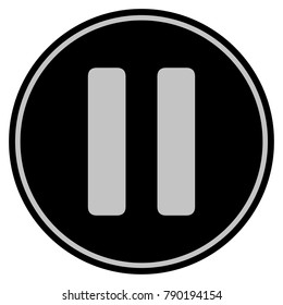 Roman Two black coin icon. Vector style is a flat coin symbol using black and light gray colors.