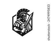 Roman warrior logo vector. EPS 10 editable vector