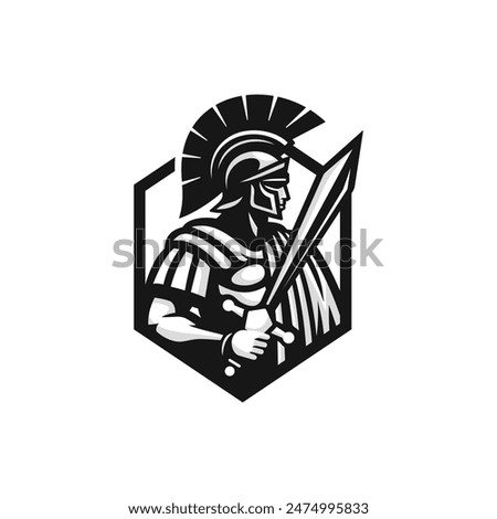 Roman warrior logo vector. EPS 10 editable vector