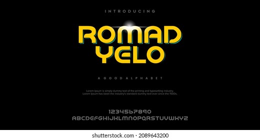 ROMAN YELO Alphabet font typography vector illustrations