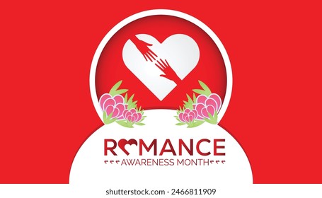 Romance Awareness Month is observed every year on August. banner design template Vector illustration background design.