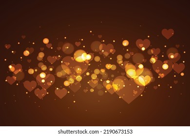 Romance background hearts light decor modern bokeh design.