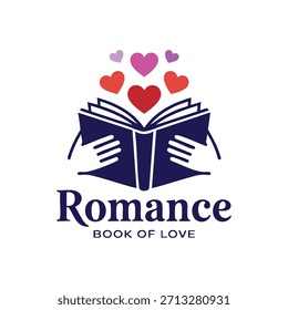 Romance Book of Love Logo, vetor, ilustração.