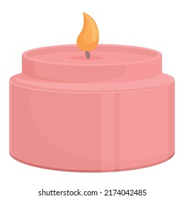 Romance candle icon cartoon vector. Aroma footcare. Wax lamp