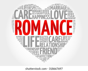 Romance concept heart word cloud