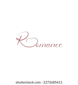 Romance creative typography letter with love logo