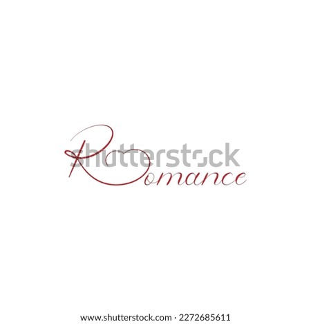 Romance creative typography letter with love logo