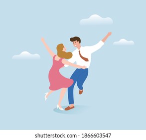 romance dance couple at day time