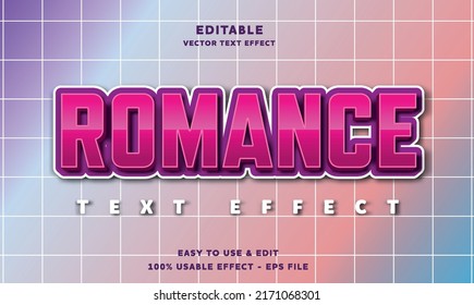 romance editable text effect with modern and simple style, usable for logo or campaign title