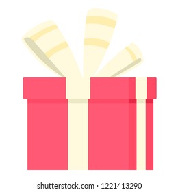 Romance gift box icon. Flat illustration of romance gift box vector icon for web design