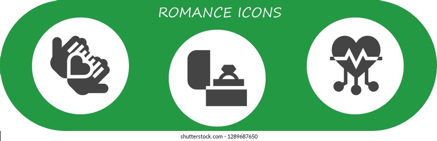  romance icon set. 3 filled romance icons. Simple modern icons about  - Love, Ring, Heart
