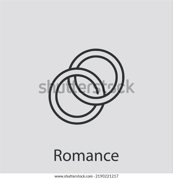 Romance Icon Vector Iconeditable Strokelinear Style Stock Vector